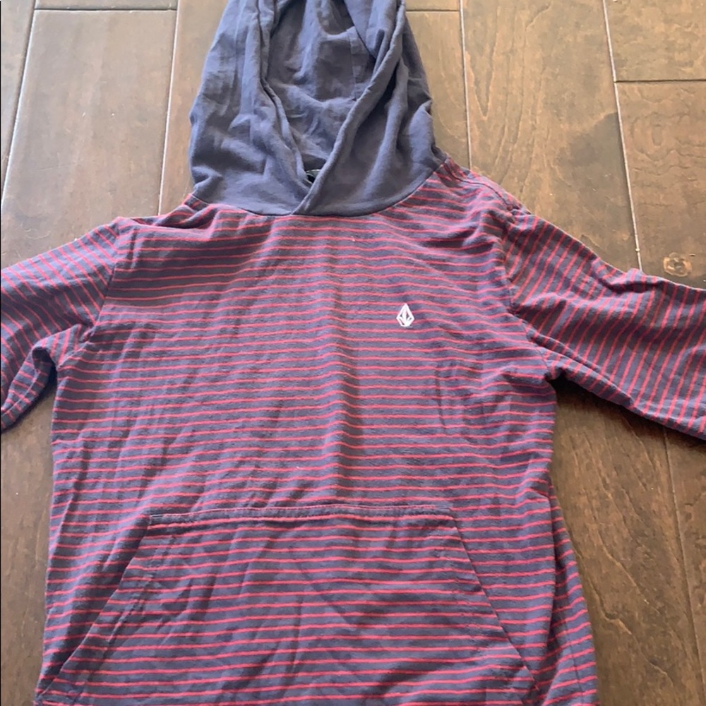 Volcom red and blue hoodie